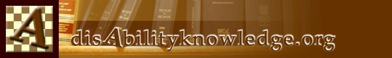 a disabilityknowledge.org logoja: könyvek és egy 'A' nyomtatott nagybetű egy sakktáblán
